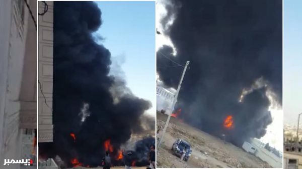 حريقٌ وانفجاران في سوقٍ سوداء للمشتقات النفطية بصنعاء