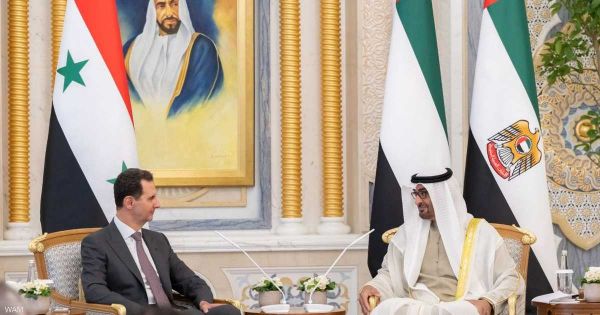 محمد بن زايد يبحث مع الأسد تعزيز علاقات البلدين
