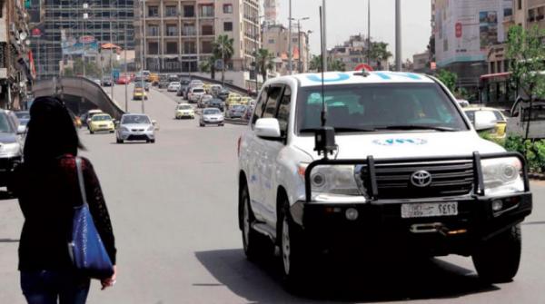 مجهولون يطلقون النيران على سيارة مفتشي الكيماوي التابعة للأمم المتحدة في دوما
