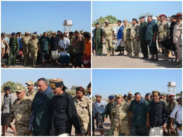 فيديو+صور| بتكليف من العميد طارق صالح.. وفد رفيع من المقاومة الوطنية والمكتب السياسي يزور اللواء الصبيحي 