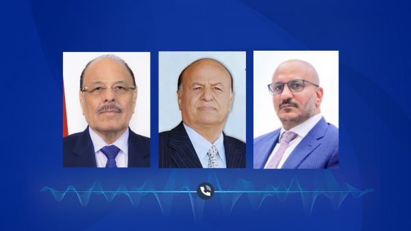 نائب رئيس مجلس القيادة الرئاسي العميد طارق صالح يجري اتصالا هاتفيا بالرئيس السابق والفريق علي محسن الاحمر