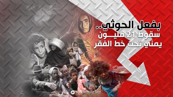 بفعل الحوثي.. سقوط 21 مليون يمني تحت خط الفقر