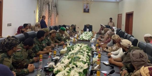 اجتماع هام لقادة العمالقة والأحزمة الأمنية في عدن - أبين- لحج