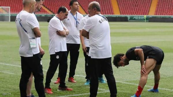 اول مران لهداف الدوري الإنجليزي محمد صلاح مع "الفراعنة"