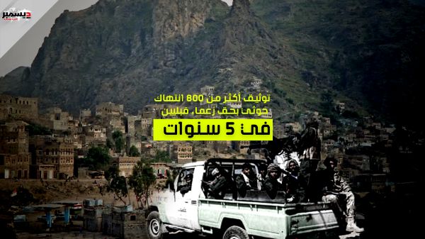 في 13 محافظة... توثيق أكثر من 800 انتهاك حوثي بحق زعماء قبليين خلال خمس سنوات