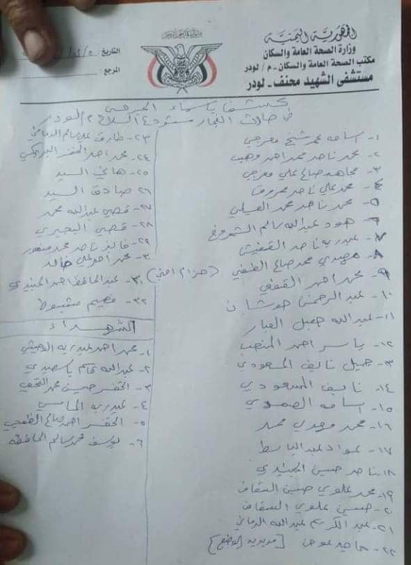 حصيلة نهائية بضحايا انفجار مستودعٍ للأسلحة في أبين 
