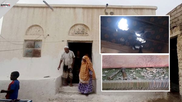 تضرر منزل في مديرية حيس جراء قصف عدواني حوثي 