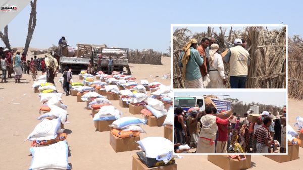 فيديو+صور| إنسانية المقاومة الوطنية توزع 450 سلة غذائية لنازحي "غليفقة" بالدريهمي 