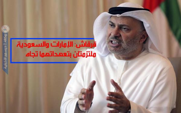 قرقاش: الإمارات والسعودية ملتزمتان بتعهداتهما تجاه الشعب اليمني