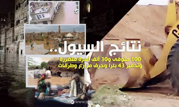 نتائج السيول.. 100 متوفى و30 ألف أسرة متضررة وتدمير 43 بئرا وجرف مزارع وطرقات