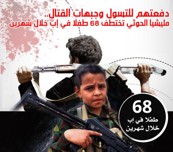 دفعتهم للتسول وجبهات القتال.. مليشيا الحوثي تختطف 68 طفلا في إب خلال شهرين
