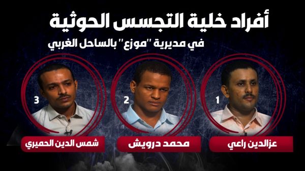 معلومات أولية عن خلية تجسس حوثية تم تفكيكها في مديرية موزع بالساحل الغربي (الأسماء+ الصور)