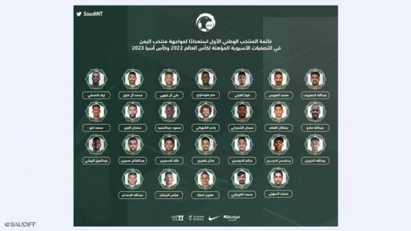 المنتخب السعودي يعلن قائمة أسماء لاعبيه المختارين لنهائيات كأس العالم وآسيا