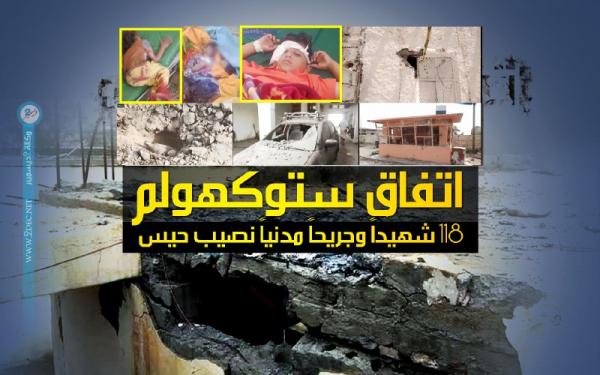 118 شهيداً وجريحاً مدنياً نصيب "حيس" من اتفاق ستوكهولم