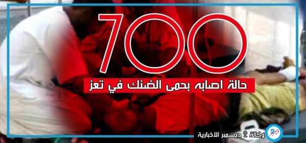 أكثر من 700 حالة إصابة بحمى الضنك في تعز