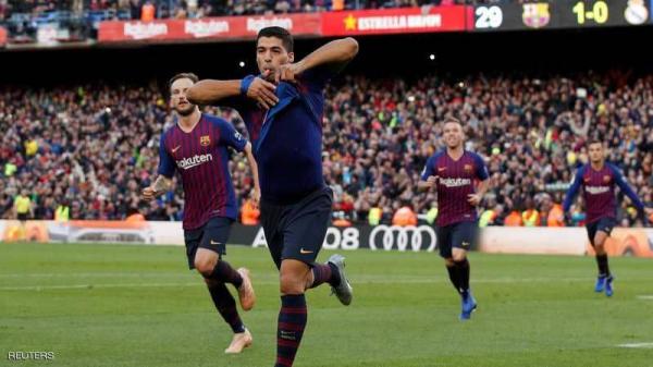 برشلونة يسحق الريال بخماسية وسواريز يعوض غياب ميسي بـ"هاتريك"
