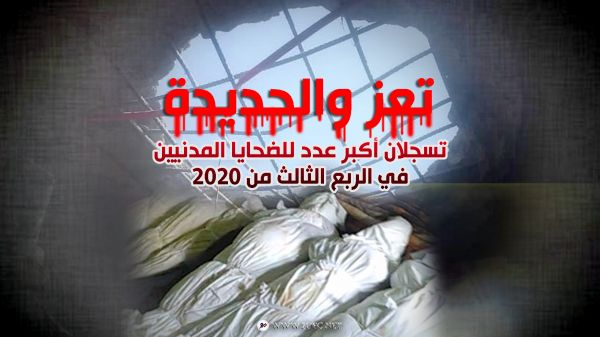 تعز والحديدة تسجلان أكبر عدد للضحايا المدنيين في الربع الثالث من 2020