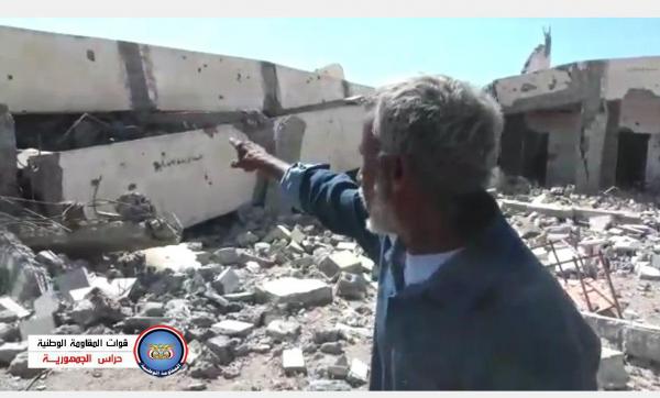 أهالي الجاح يستنكرون تفجير المليشيات الحوثية مدرستهم - «فيديو»